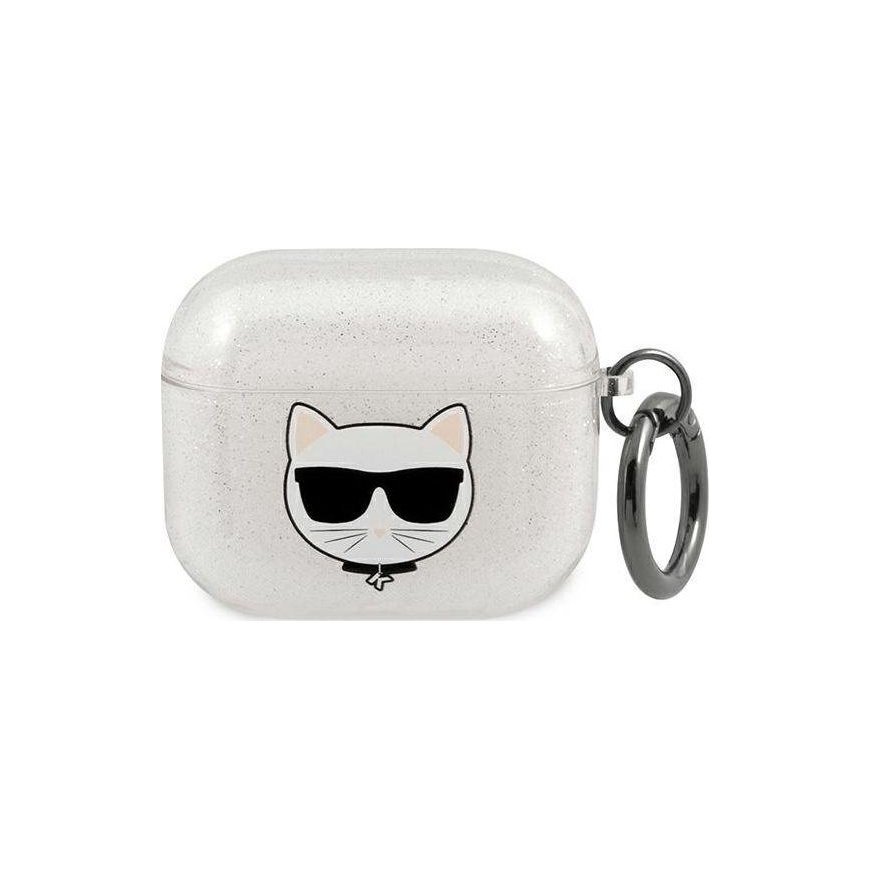 Karl Lagerfeld 3 KLA3UCHGS AirPods Cover Silver/Silver Glitter Choupette