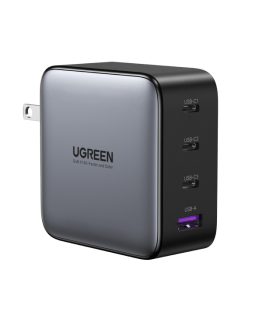 UGREEN CD328 Nexode charger, 3x USB-C, USB-A, GaN, 100W (juodas)