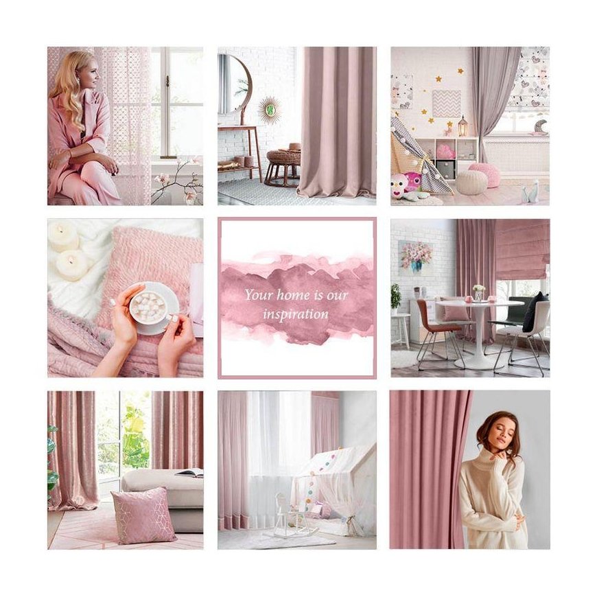 Night curtain Eurofirany MADLEN 140X300 cm, flex tape, color: powder – 15