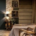 Eurofirany LIMITED COLLECTION Plaid ALISMA2, with large leaf motif, 150X200 cm, color: brown/cream Eurofirany LIMITED COLLECTION Plaid ALISMA2, with large leaf motif, 150X200 cm, color: brown/cream