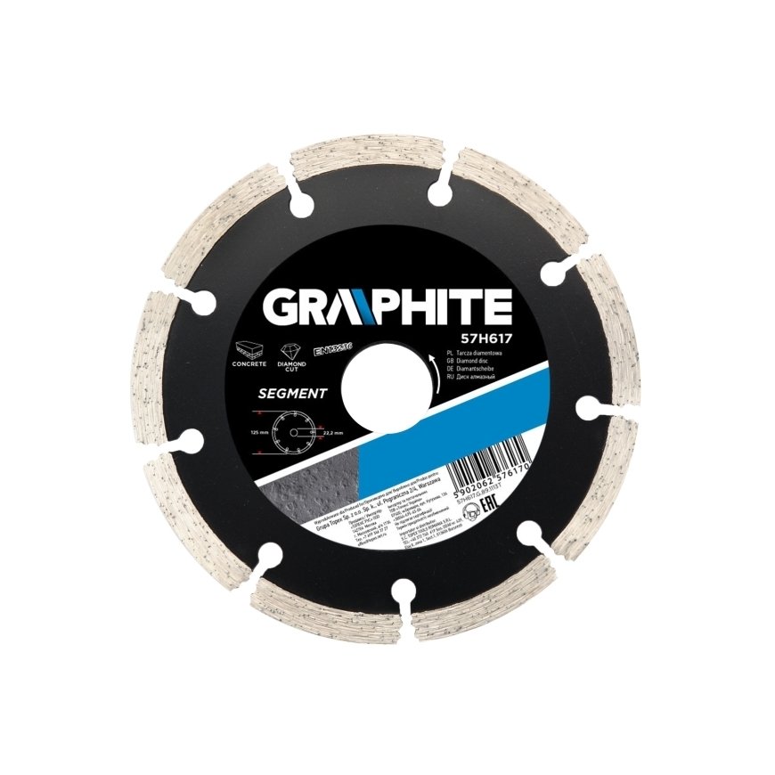 GRAPHITE Diamond disc 180 x 22.2 mm, segmented