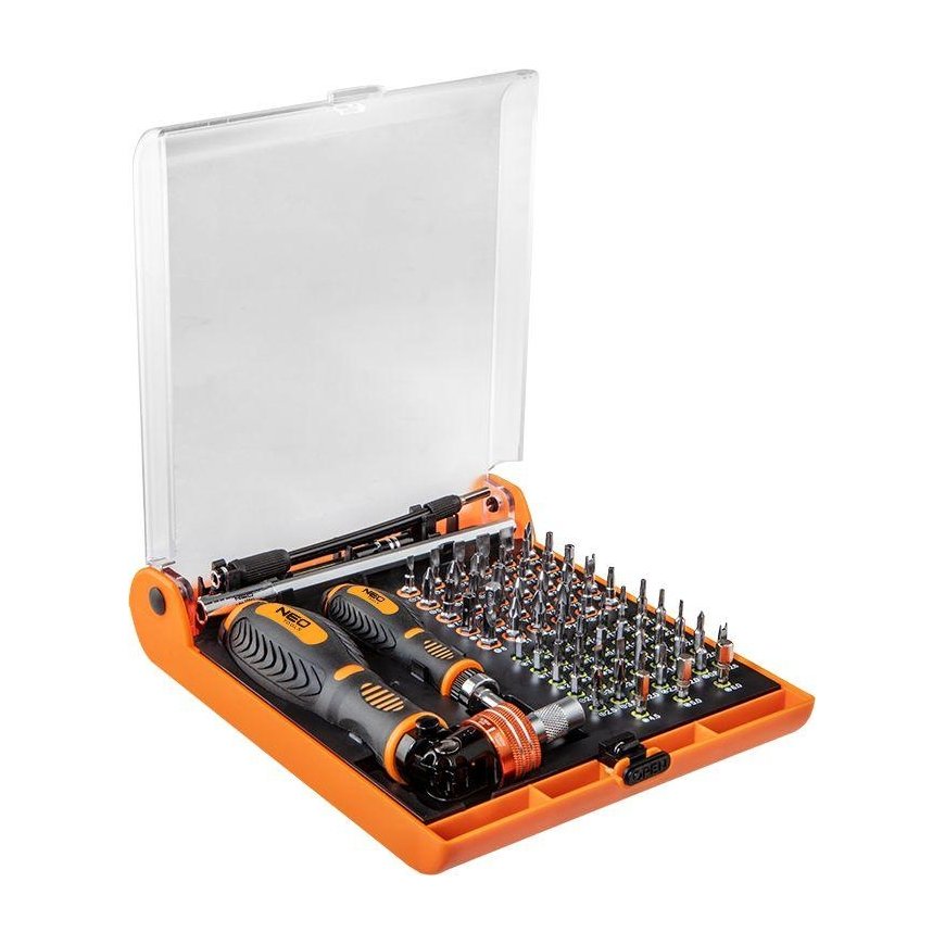NEO Screwdriver bits with handle 73 pcs.