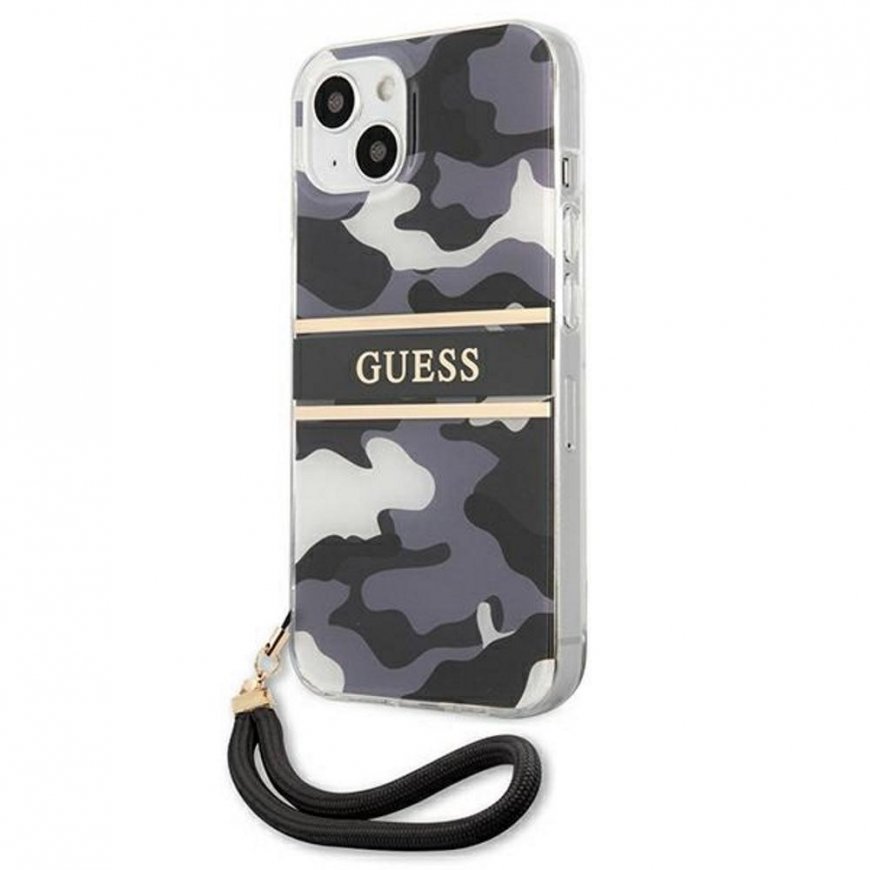 Guess GUHCP13MKCABBK iPhone 13 6.1" black/black hardcase Camo Strap Collection – 3