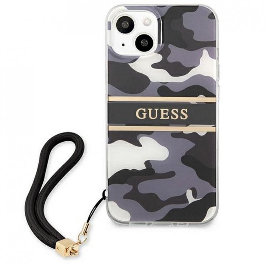 Guess GUHCP13MKCABBK iPhone 13 6.1" black/black hardcase Camo Strap Collection – 4