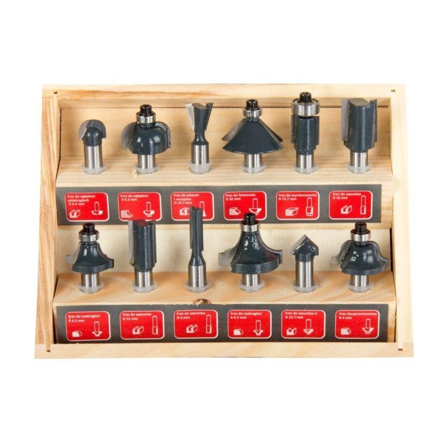 93122 Carpentry cutter set 12 pieces (TF1200, TF1500K), Proline