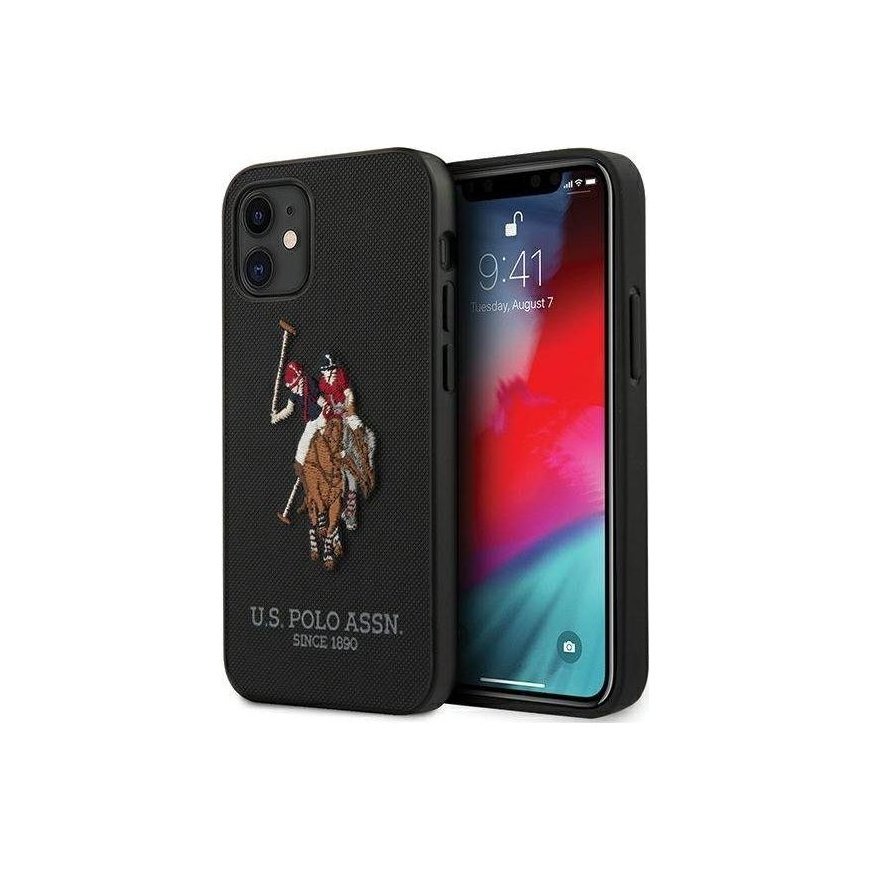 Us Polo Assn US Polo USHCP12SPUGFLBK iPhone 12 mini 5,4" juoda/juodas Polo Embroidery Collection