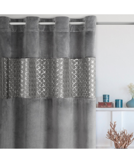 Night curtain Eurofirany RITA made of smooth fabric, 140X250 cm loops / wheels, color: graphite