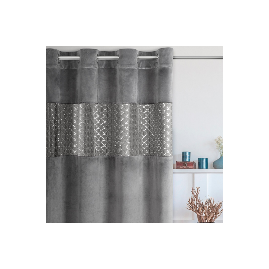 Night curtain Eurofirany RITA made of smooth fabric, 140X250 cm loops / wheels, color: graphite
