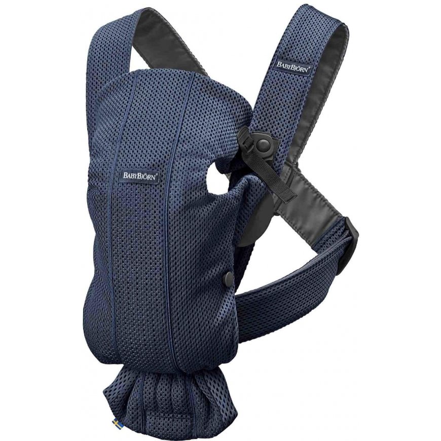 BabyBjorn Baby Carrier Mini 3D Mesh - maža nešioklė naujagimiui | Tamsiai mėlyna – 3