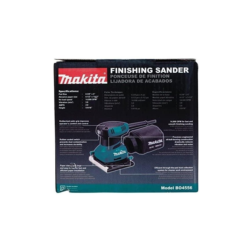 Makita BO4556K Vibration sander, 200 W, 114x140 mm, paper dust bag, 14000 min-1, velcro, 1.1 kg – 3