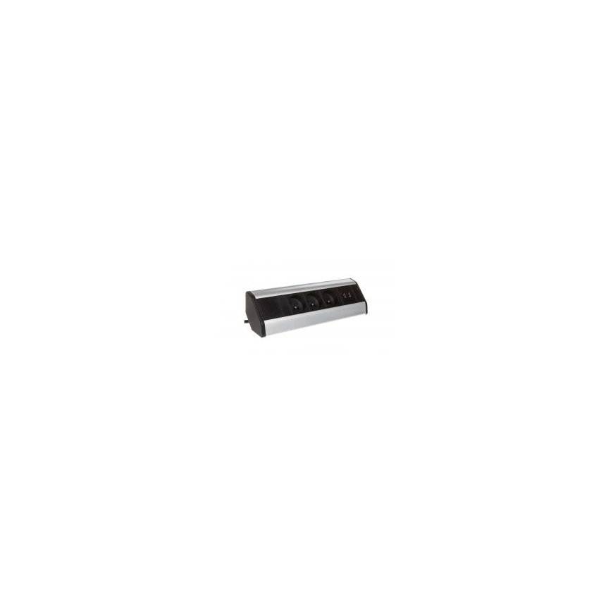 Orno AC 3x250V baldų lizdas su 2 xUSB (OR-AE-1360) įkrovikliu – 2