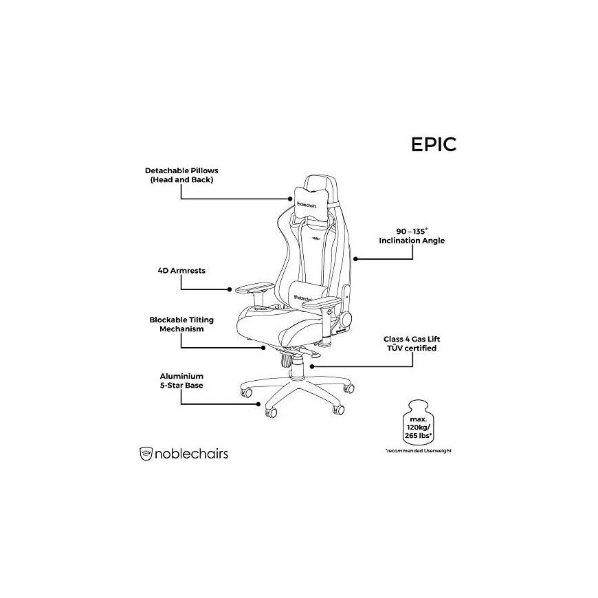 Gaming chair Noblechairs EPIC Java Edition Vinyl/PU hybrid leather Gaming Chair – 7