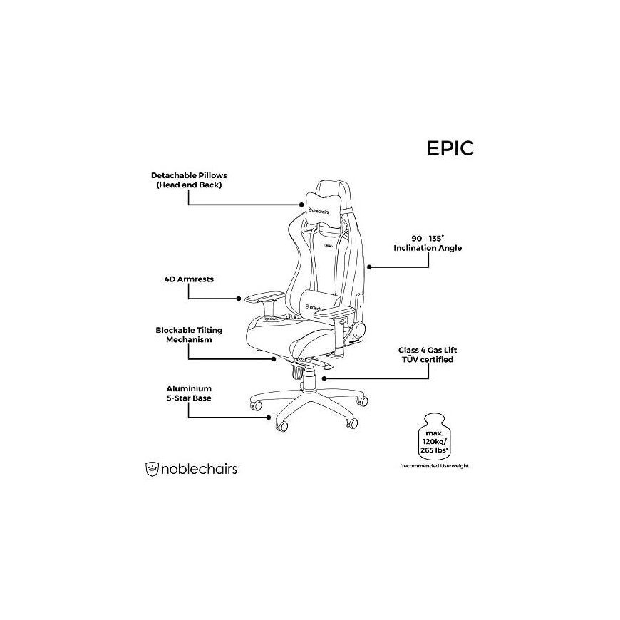 Žaidimų kėdė Noblechairs EPIC Java Edition Vinyl/PU hybrid leather Gaming Chair – 11