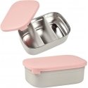 BEABA METAL LUNCH BOX WITH ADJUSTABLE COMPARTMENTS, DUSTY ROSE