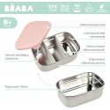 BEABA METAL LUNCH BOX WITH ADJUSTABLE COMPARTMENTS, DUSTY ROSE