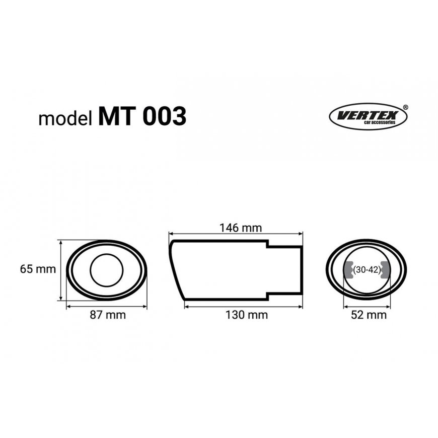 Amio 01303 Muffler tip in stainless steel MT 003 – 4