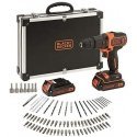 Black & Decker Juodas & Decker BDCHD18BAFC 18 V gręžtuvas, 2 x 1,5 Ah baterija Black & Decker Juodas & Decker BDCHD18BAFC 18 V gręžtuvas, 2 x 1,5 Ah baterija
