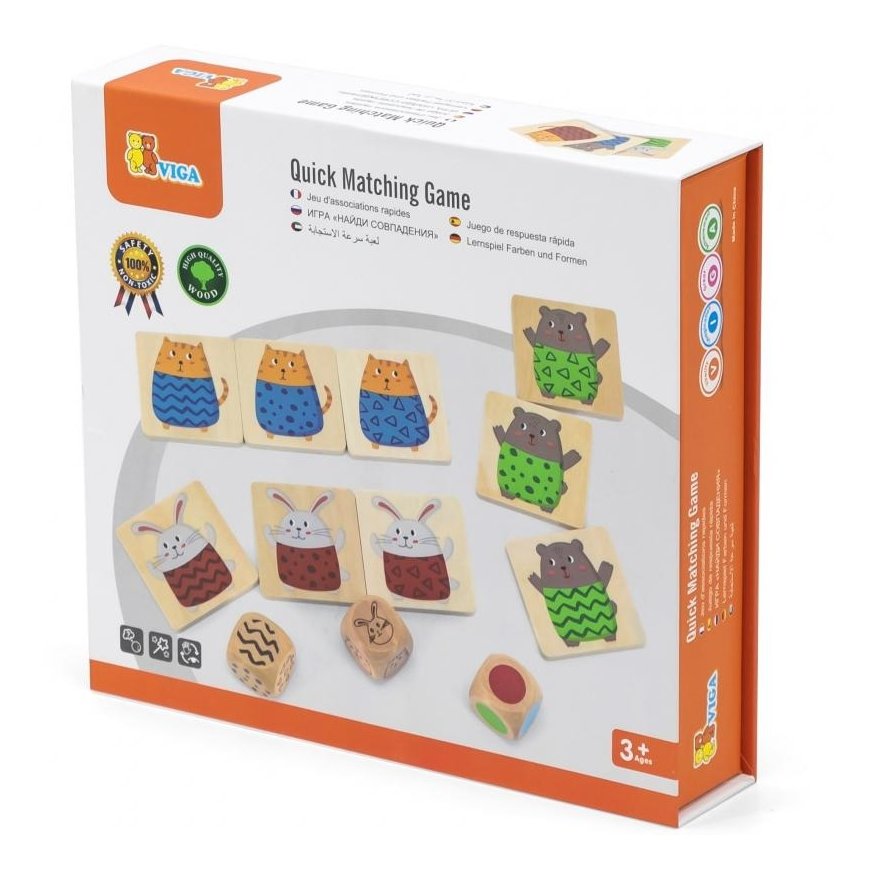 Viga Toys VIGA Wooden Puzzle Speed Match Game 27 el. – 5