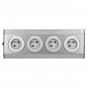 Orno Furniture and kitchen sockets with Velcro fasteners 4x2P + Z INOX, Orno Furniture and kitchen sockets with Velcro fasteners 4x2P + Z INOX,