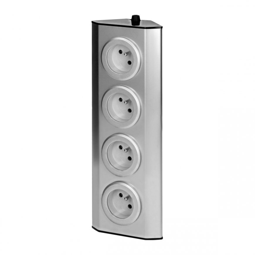 Orno Furniture and kitchen sockets with Velcro fasteners 4x2P + Z INOX, – 6