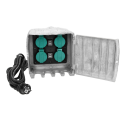 Ornos KAMIEŃ garden socket, 4x2P + Z, H07RN-F 3x1.5mm? Rubber cord, 3m, 2 working modes: automatic (