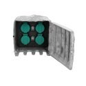 Ornos KAMIEŃ garden socket, 4x2P + Z, H07RN-F 3x1.5mm? Rubber cord, 3m, 2 working modes: automatic (