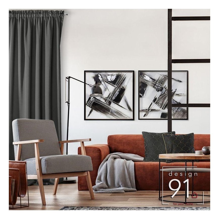 Eurofirany DESIGN 91 Naktinė užuolaida iš lygaus užtemdančio audinio PARISA, 135X270 cm, juosta / tu – 8
