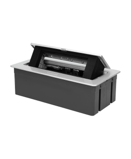 Orno NOEN Kasetė įleidžiama į stalviršį su integruotu PVC rėmu moduliniams lizdams 3 x 45x45 mm arba 6 x 22,5x45 mm, 1,5 m laida