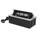 Orno NOEN Cassette recessed into the table top with integrated PVC frame for modular sockets 3 x 45x Orno NOEN Cassette recessed into the table top with integrated PVC frame for modular sockets 3 x 45x