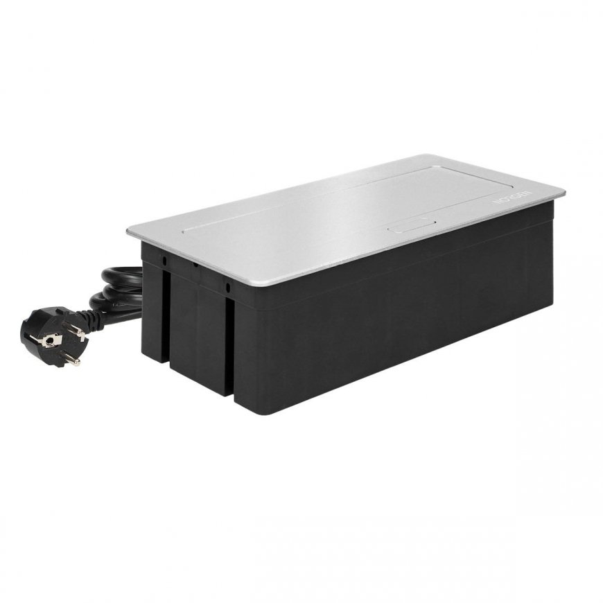 Orno NOEN Kasetė įleidžiama į stalviršį su integruotu PVC rėmu moduliniams lizdams 3 x 45x45 mm arba – 3
