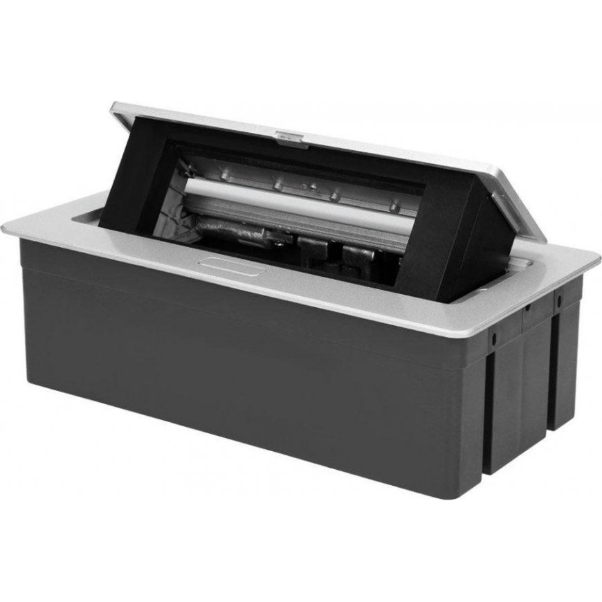 Orno NOEN Cassette recessed into the table top with integrated PVC frame for modular sockets 3 x 45x – 9