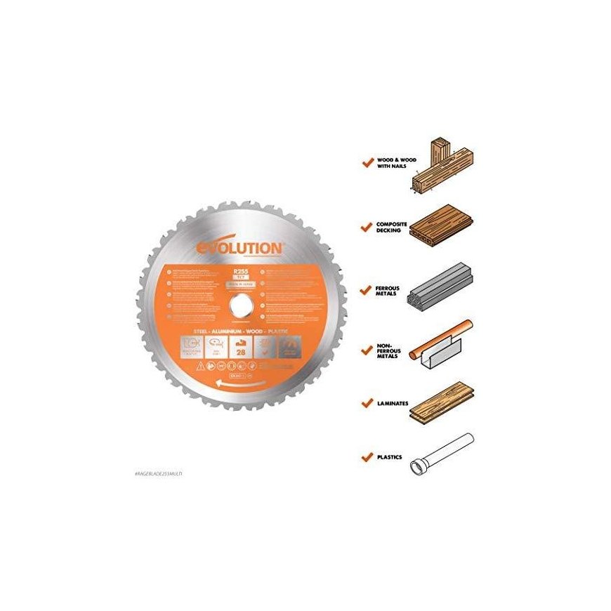 Evolution multi-function TCT saw Evolution RAGE 255mm 28z (EVO-255-MULTI) – 8