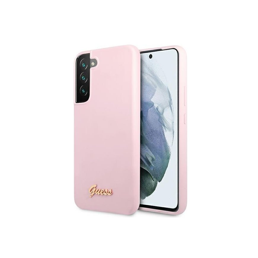 Guess Guess Guess GUHCS22MLSLMGLA S22 + S906 Lavender/Lavender Hardcase Silicone Script Metal Logo