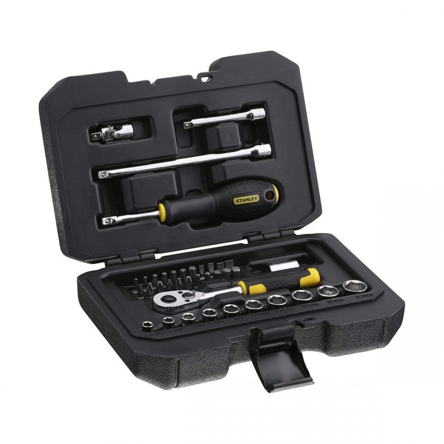 Stanley Socket set 1/4 "38pcs + heating + accessories