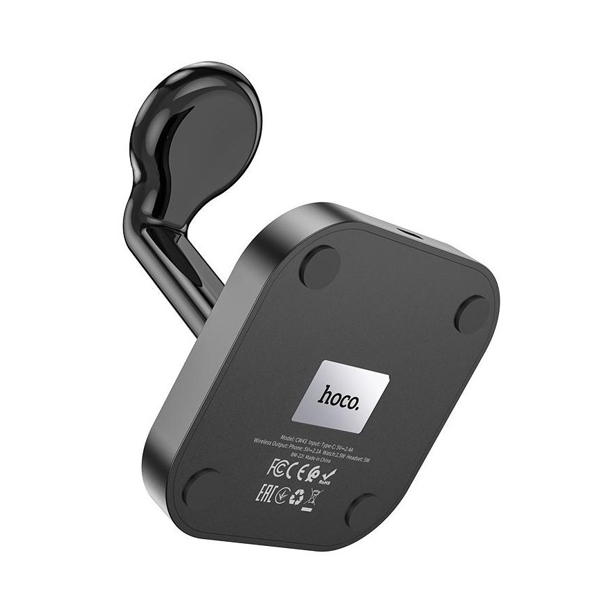 Charger wireless Hoco CW43 Graceful 3-in-1 black – 4