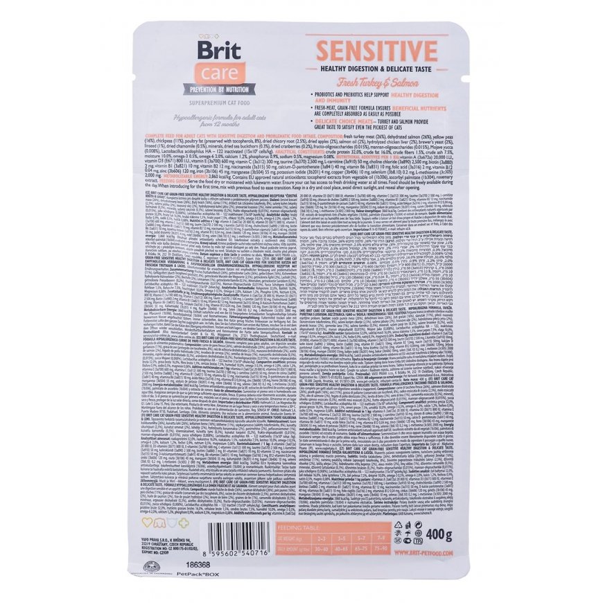 Brit Care Cat Sensitive bez graudiem 0,4 kg – 4