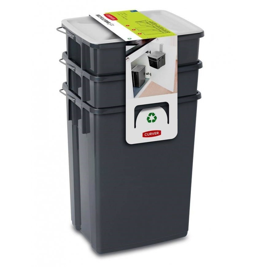 Rūšiavimo krepšelių rinkinys 2x10L + 6L Curver