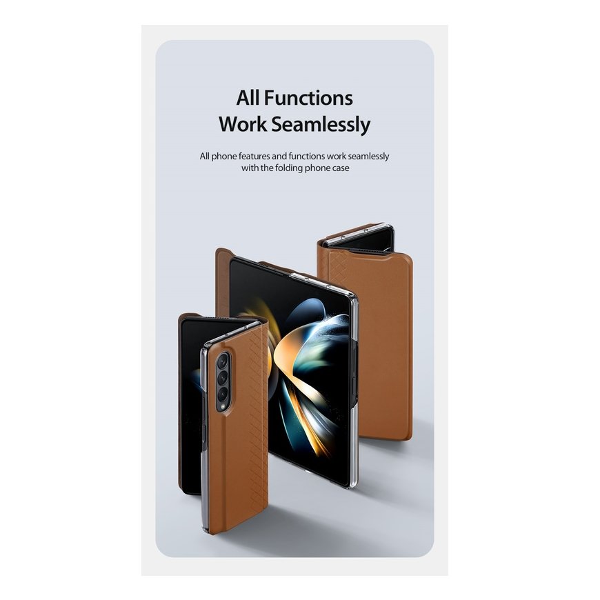 Dux Ducis Bril Premium PU leather Book Case with stand Samsung Z Fold 4 (F936B) Brown – 7