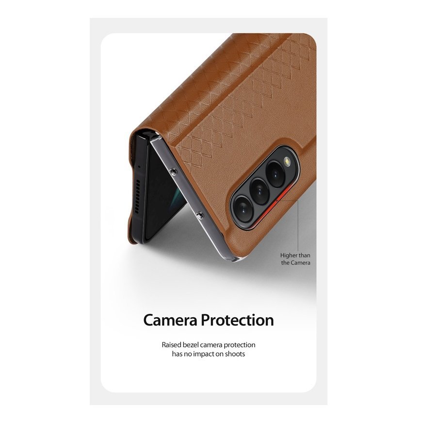 Dux Ducis Bril Премиум PU кожанный чехол-книжка с штативом Samsung Z Fold 4 (F936B) Коричневый – 11