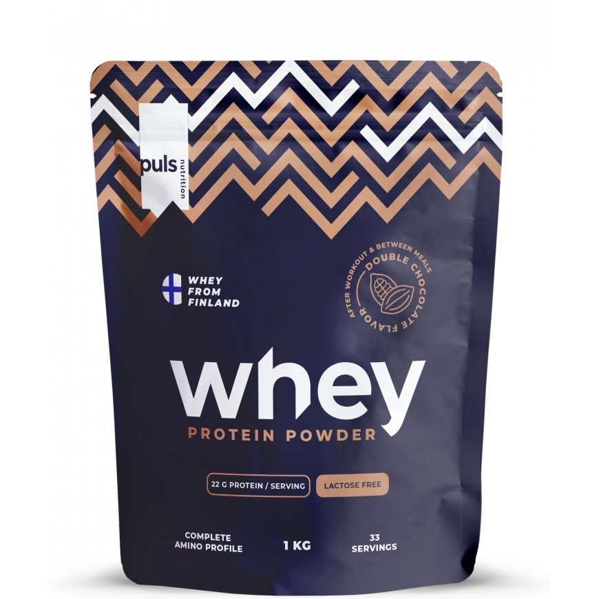 PULS Whey Double Chocolate -proteiinijauhe, 1 kg