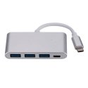 RoGer AD15641 USB-C Hubs - Sadalītājs 3 x USB 3.0 / USB-C Uzlāde RoGer AD15641 USB-C Hubs - Sadalītājs 3 x USB 3.0 / USB-C Uzlāde