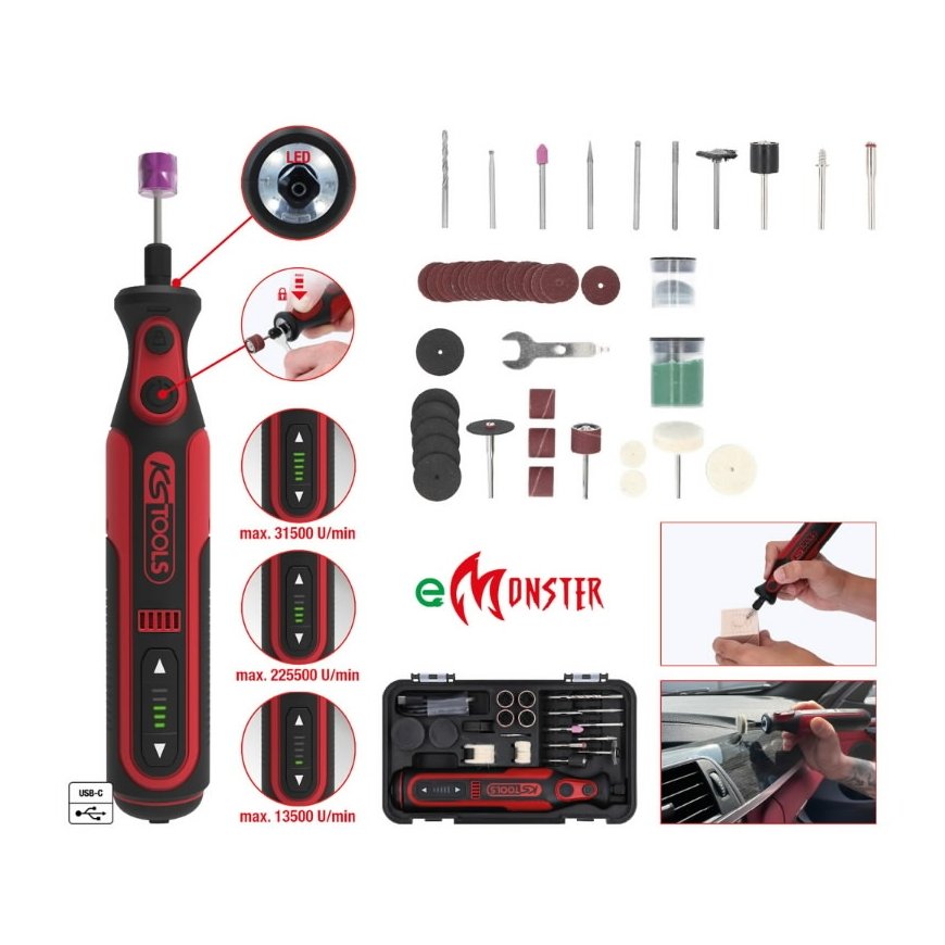 eMonster laetava otslihvija komplekt, 50 osa, KS Tools – 2