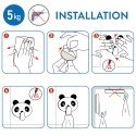 Tatkraft TEAM self-adhesive hooks, 4 pcs (2 pandas and 2 frogs), L5.5xH5.5xD1 cm, strong adhesive la