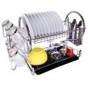 Tatkraft Helga 2 Tier Chromed Steel Dish Drainer with Mug Holder and Cutlery Tatkraft Helga 2 Tier Chromed Steel Dish Drainer with Mug Holder and Cutlery