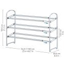 Tatkraft Maestro Heavy Duty Shoe Rack Steel 3 Tier Extendable