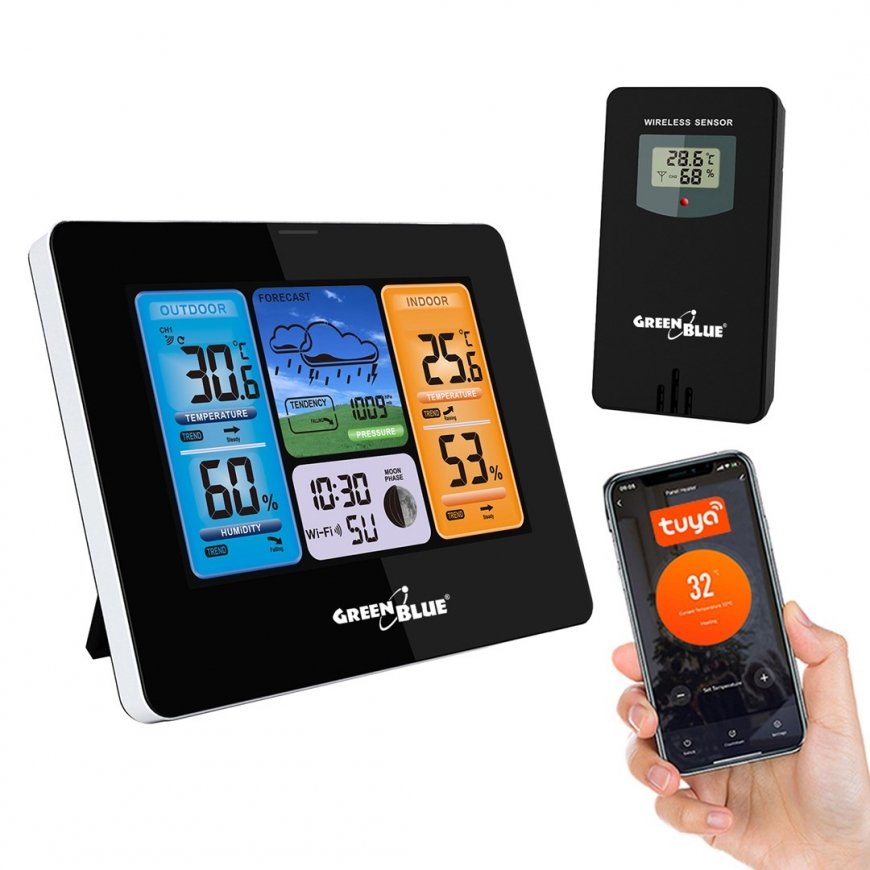 Wireless WiFi Weather Station Outdoor Sensor Calendar Barometer Tuya Smart App IPX4 – 3
