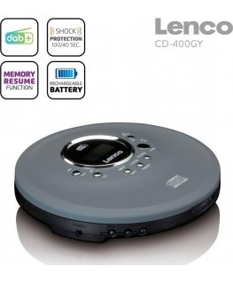 Radio Lenco Lenco CD-400GY - discman CD/MP3 i radio DAB+/FM
