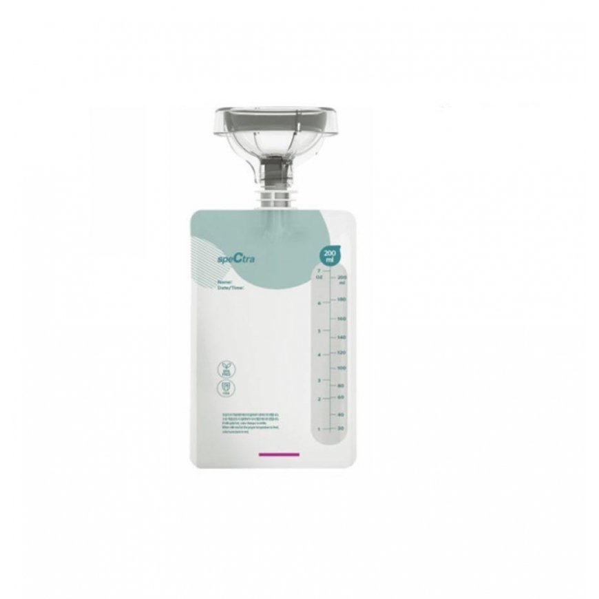 SPECTRA BAGS FOR MILK STORAGE, 10 PCS., 200 ML, WITH CONNECTOR