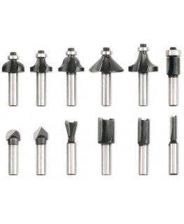 Vorel milling bits for wood 12pcs, 8mm shank, 22550