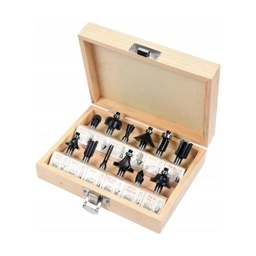 Vorel milling bits for wood 12pcs, 8mm shank, 22550 – 2